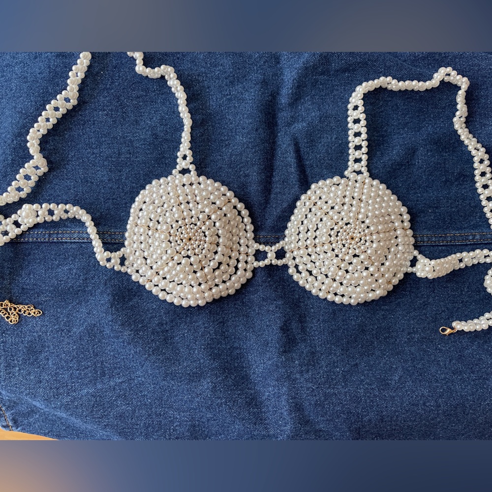 Hand made fancy pearl BRA